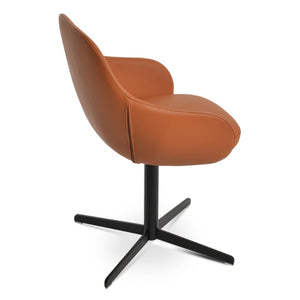 Soho Concept Gazel Arm Mw Counter & Bar Dining Chair - Stylish Ergonomic Stools In Leather Or Boucle Fabric Black  Soho-concept-dining-chair-03801