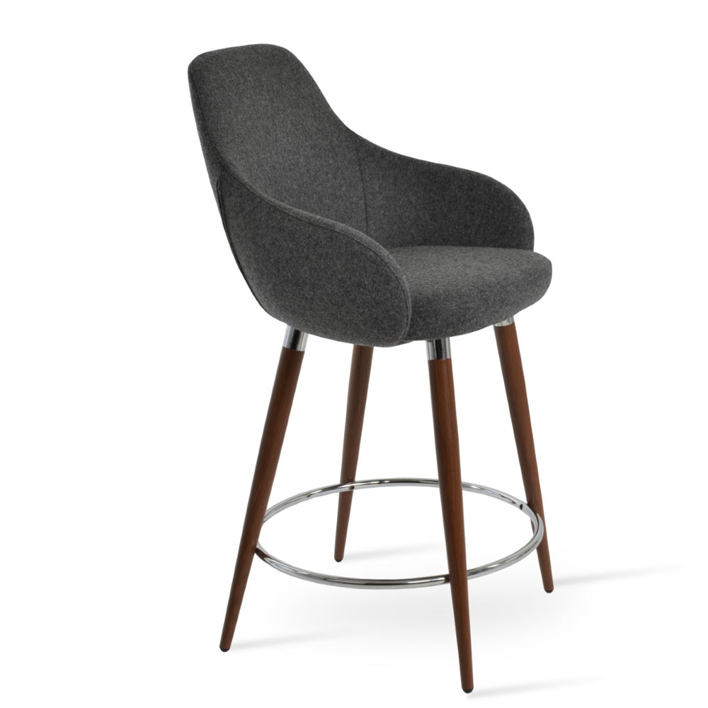 Soho Concept Gazel Arm Barstools & Counterstools - Stylish Wool Upholstery, Metal Legs, 10-year Guarantee! Natural,Dark Grey  Soho-concept-dining-chair-08718