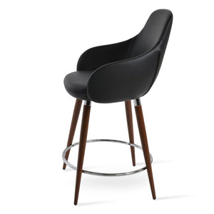 Soho Concept Gazel Arm Barstools & Counterstools - Stylish Leatherette Seating With Walnut & Chrome Finish Black,Walnut  Soho-concept-dining-chair-06882
