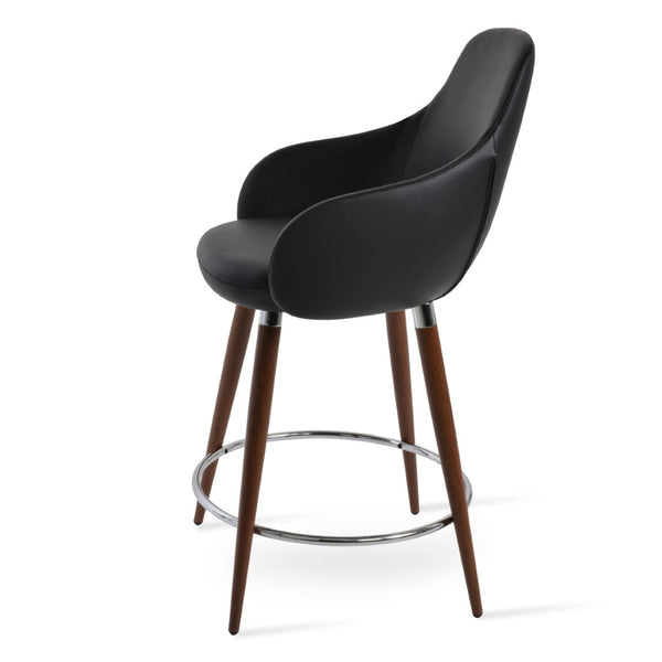 Soho Concept Gazel Arm Barstools & Counterstools - Stylish Leatherette Seating With Walnut & Chrome Finish Black,Walnut  Soho-concept-dining-chair-06882