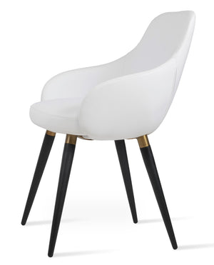 Soho Concept Gazel Arm Galata Counter & Bar Stools - Stylish Steel Legs, Soft Leatherette, 2-year Guarantee Black,Brass,White Steel Tubular Legs Soho-concept-dining-chair-03812