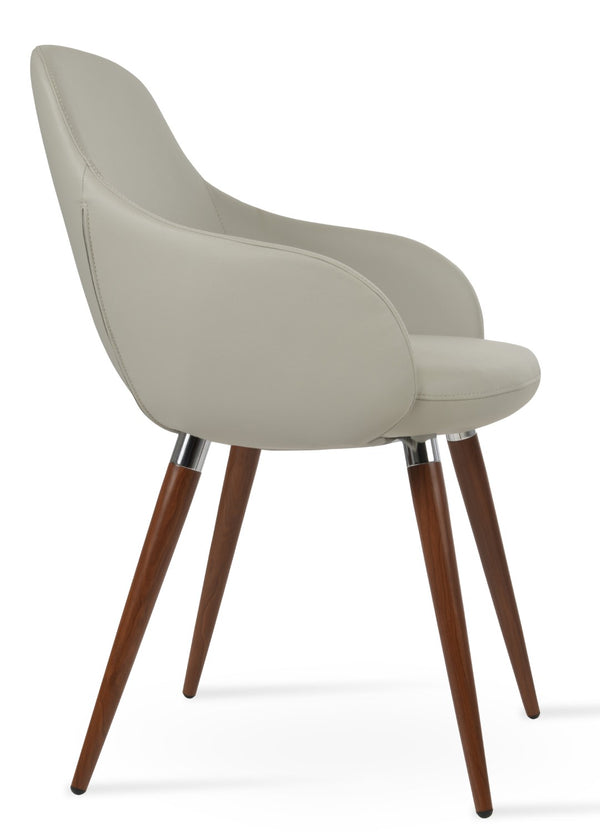 Soho Concept Gazel Arm Ana Counter & Bar Stools - Stylish Leatherette Seating With Durable Metal-walnut Design Walnut,Light Grey  Soho-concept-dining-chair-03815