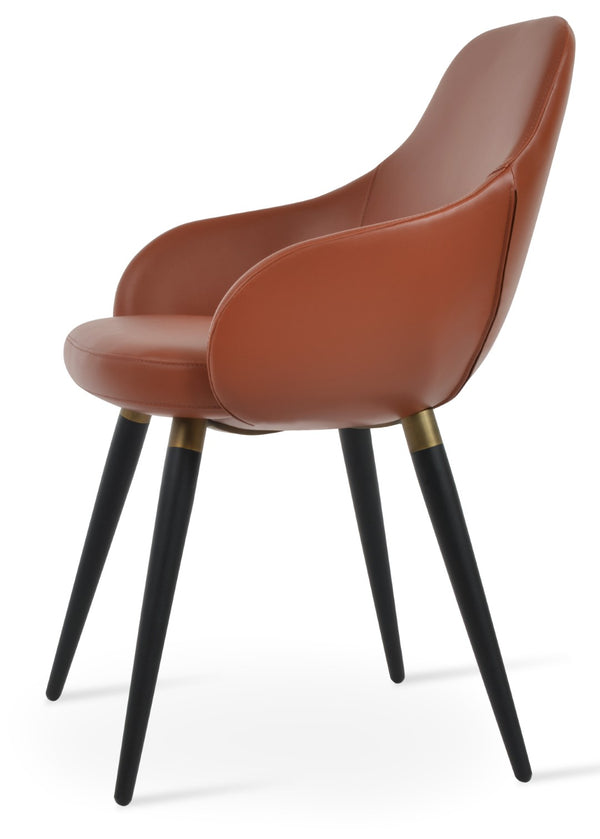 Soho Concept Gazel Arm Ana Counter & Bar Stools - Stylish Leatherette Seating With Durable Metal-walnut Design Black,Gold  Soho-concept-dining-chair-03816