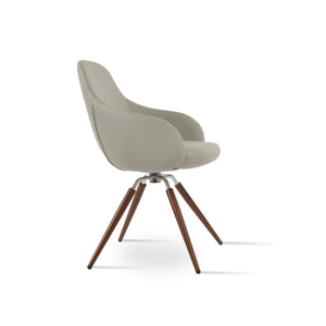 Soho Concept Gazel Arm Pr- Stylish Wood Counter & Bar Stools, Soft Leatherette, 10-year Guarantee, 350 Lbs Support Light Grey,Walnut  Soho-concept-dining-chair-03825