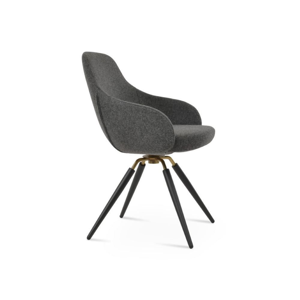 Soho Concept Gazel Arm Ana Counter & Bar Stools: Stylish Wool Fabric, 10-year Guarantee, Multiple Finishes! Black,Brass,Dark Grey  Soho-concept-dining-chair-03818