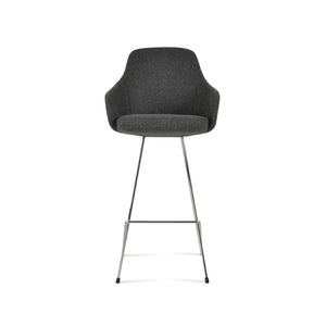 Soho Concept Gazel Arm Barstools & Counterstools - Premium Camira Wool, Stylish Wire Base, 10-year Guarantee Chrome,Dark Grey  Soho-concept-dining-chair-08737