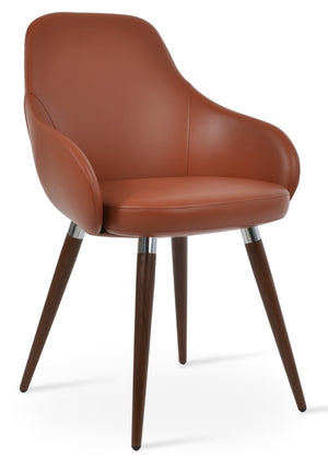 Soho Concept Gazel Arm Ana Counter & Bar Stools - Stylish Leatherette Seating With Durable Metal-walnut Design Walnut  Soho-concept-dining-chair-03839