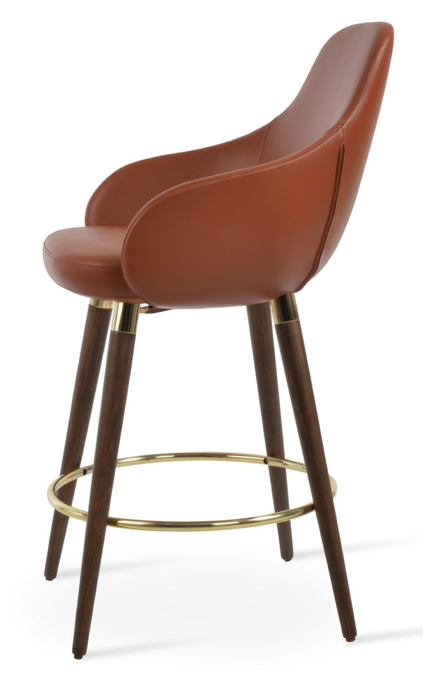 Soho Concept Gazel Arm Barstools & Counterstools - Stylish Leatherette Seating With Walnut & Chrome Finish Walnut  Soho-concept-dining-chair-08746