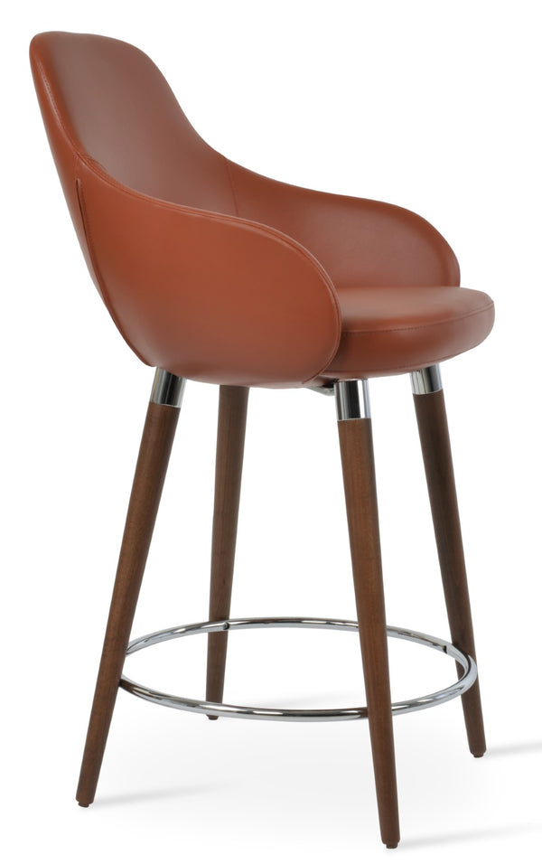 Soho Concept Gazel Arm Ana Barstools & Counterstools, Stylish Leatherette, Metal/Walnut Legs, 2-year Guarantee Cinnamon  Soho-concept-dining-chair-08747