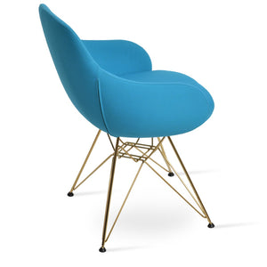 Soho Concept Gazel Arm Office Chair - Ergonomic Design, Premium Fabrics & Finishes, 10-year Guarantee, Comfort! Turquoise,Gold,Brass  Soho-concept-dining-chair-03840