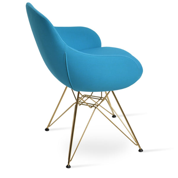 Soho Concept Gazel Arm Office Chair - Ergonomic Design, Premium Fabrics & Finishes, 10-year Guarantee, Comfort! Turquoise,Gold,Brass  Soho-concept-dining-chair-03840