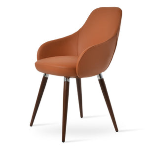 Soho Concept Gazel Arm Ana Counter & Bar Stools - Stylish, Durable Seats In Boucle Fabric & Leather, 10-year Guarantee Walnut  Soho-concept-dining-chair-03844