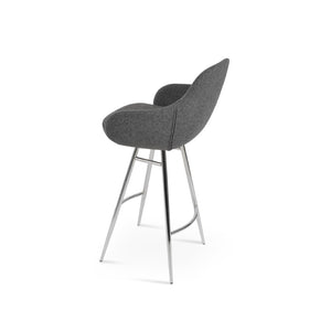 Soho Concept Gazel Stylish Arm Barstools & Counterstools In Camira Blazer Wool Fabric – 10-year Guarantee! Chrome,Dark Grey Steel Tubular Legs Soho-concept-dining-chair-08754