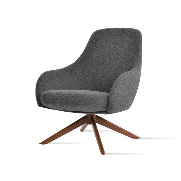 Soho Concept Gazel Arm - Premium Boucle Wool Fabric With 10-year Guarantee In Elegant Walnut & Dark Grey Walnut,Dark Grey  Soho-concept-dining-chair-13101