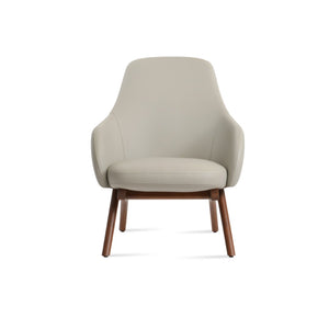 Soho Concept Gazel Premium Armchair - Leatherette Upholstery, Soft Walnut Finish, Light Grey, 2-year Warranty Walnut,Light Grey  Soho-concept-dining-chair-13103