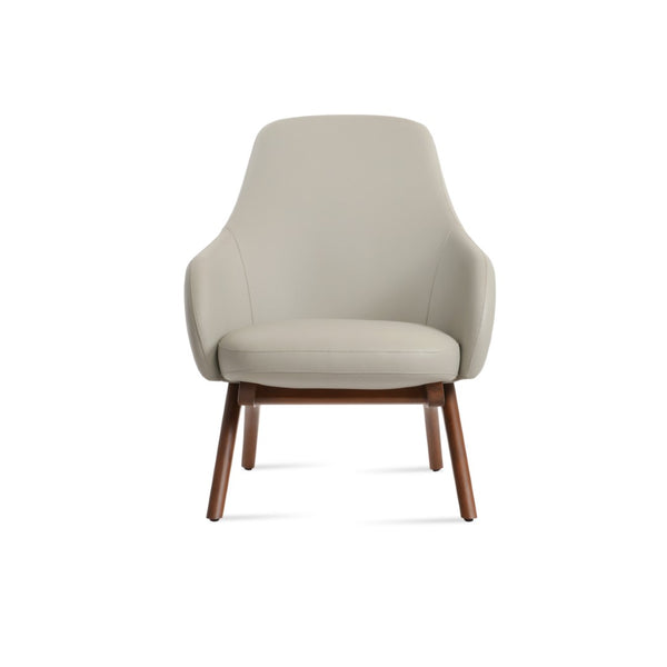Soho Concept Gazel Premium Armchair - Leatherette Upholstery, Soft Walnut Finish, Light Grey, 2-year Warranty Walnut,Light Grey  Soho-concept-dining-chair-13103