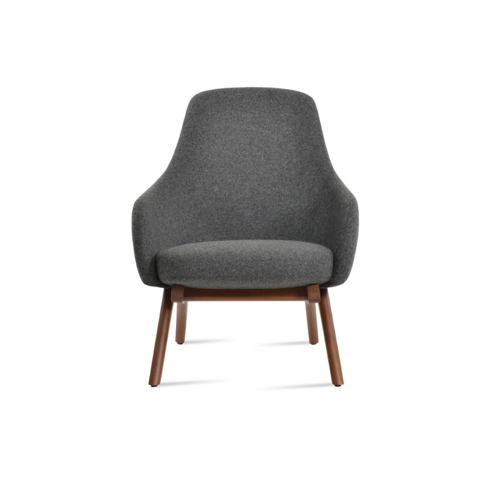 Soho Concept Gazel Arm - Premium Camira Blazer Wool Fabric Chair With 10-year Guarantee In Gold, Walnut, White Walnut,White  Soho-concept-dining-chair-13097