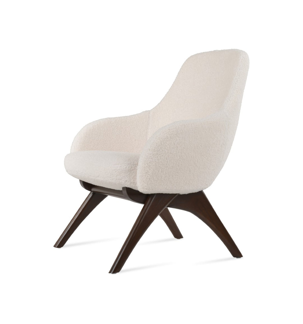 Soho Concept Gazel Arm - Premium Camira Blazer Wool Fabric Chair With 10-year Guarantee In Gold, Walnut, White Walnut,White  Soho-concept-dining-chair-13097