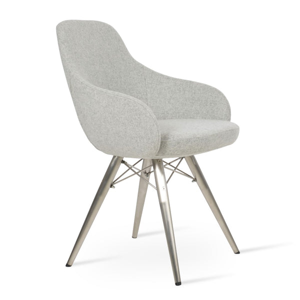 Soho Concept Gazel Arm Mw Counter & Bar Chair - Stylish Wool Upholstered Stools With 10-year Guarantee & Swivel Silver  Soho-concept-dining-chair-03850