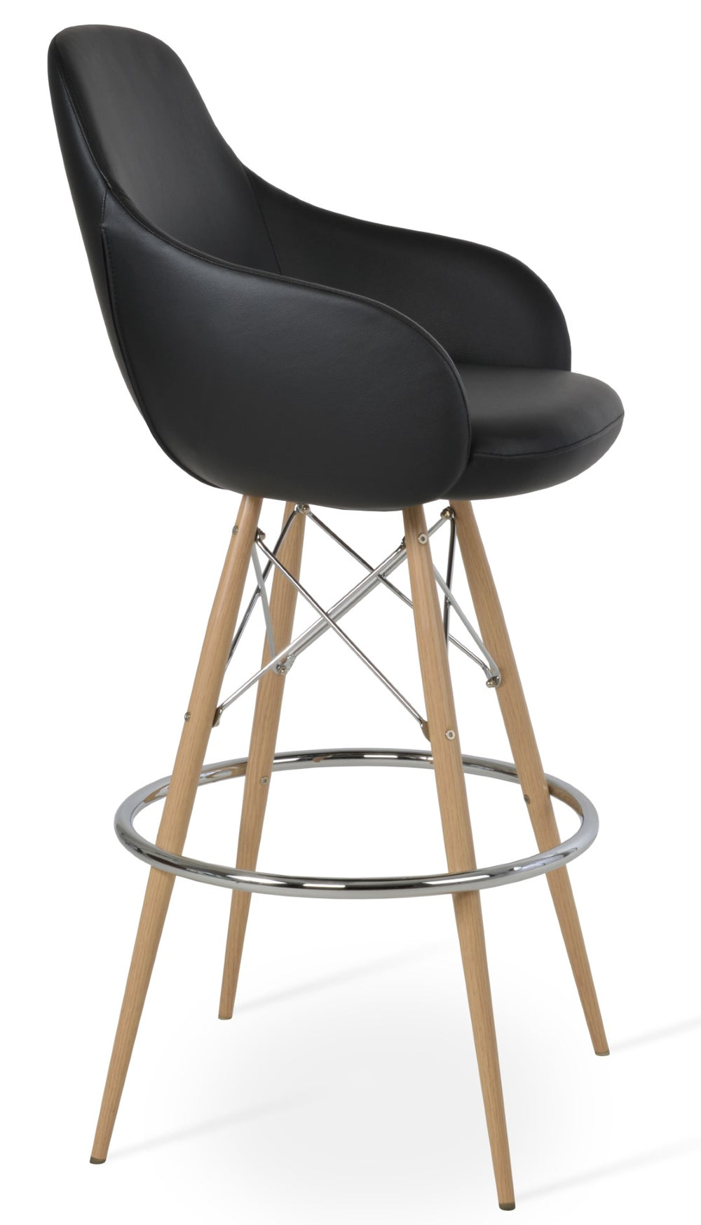 Soho Concept Gazel Arm Barstools & Counterstools With Memory Swivel - Stylish Leatherette, 2-year Guarantee! Natural,Black  Soho-concept-dining-chair-08759