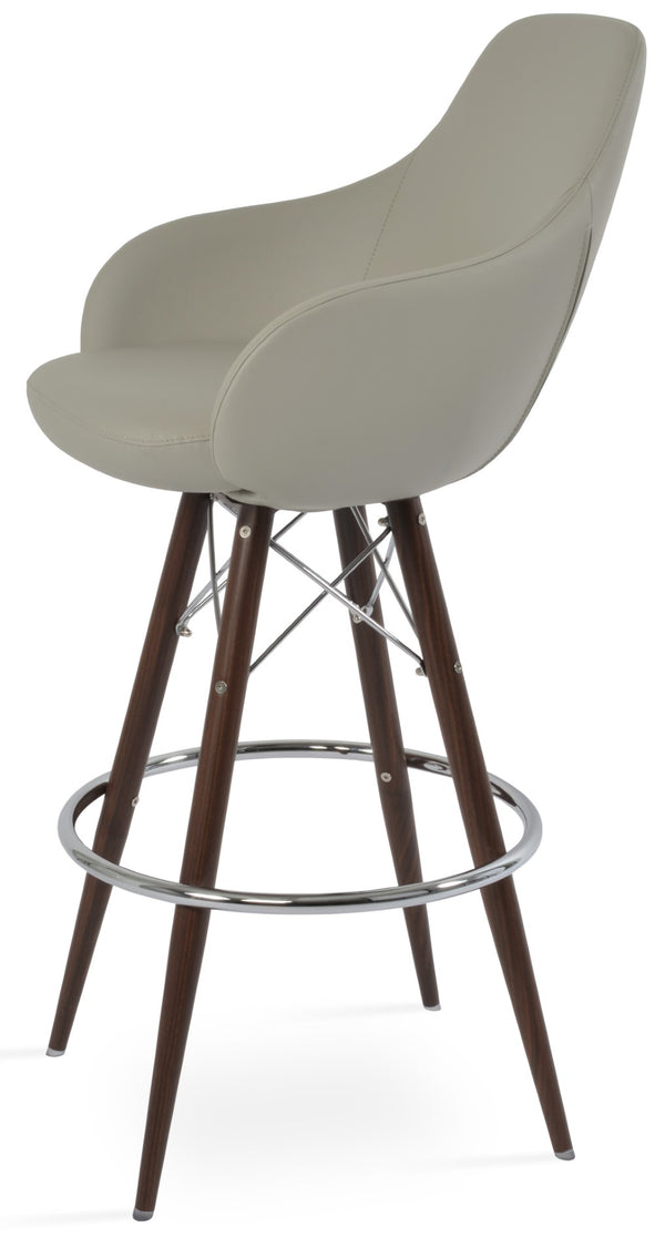 Soho Concept Gazel Arm Barstools & Counterstools - Solid Beech Wood, Elegant Upholstery, 10-year Guarantee Walnut,Light Grey  Soho-concept-dining-chair-08758