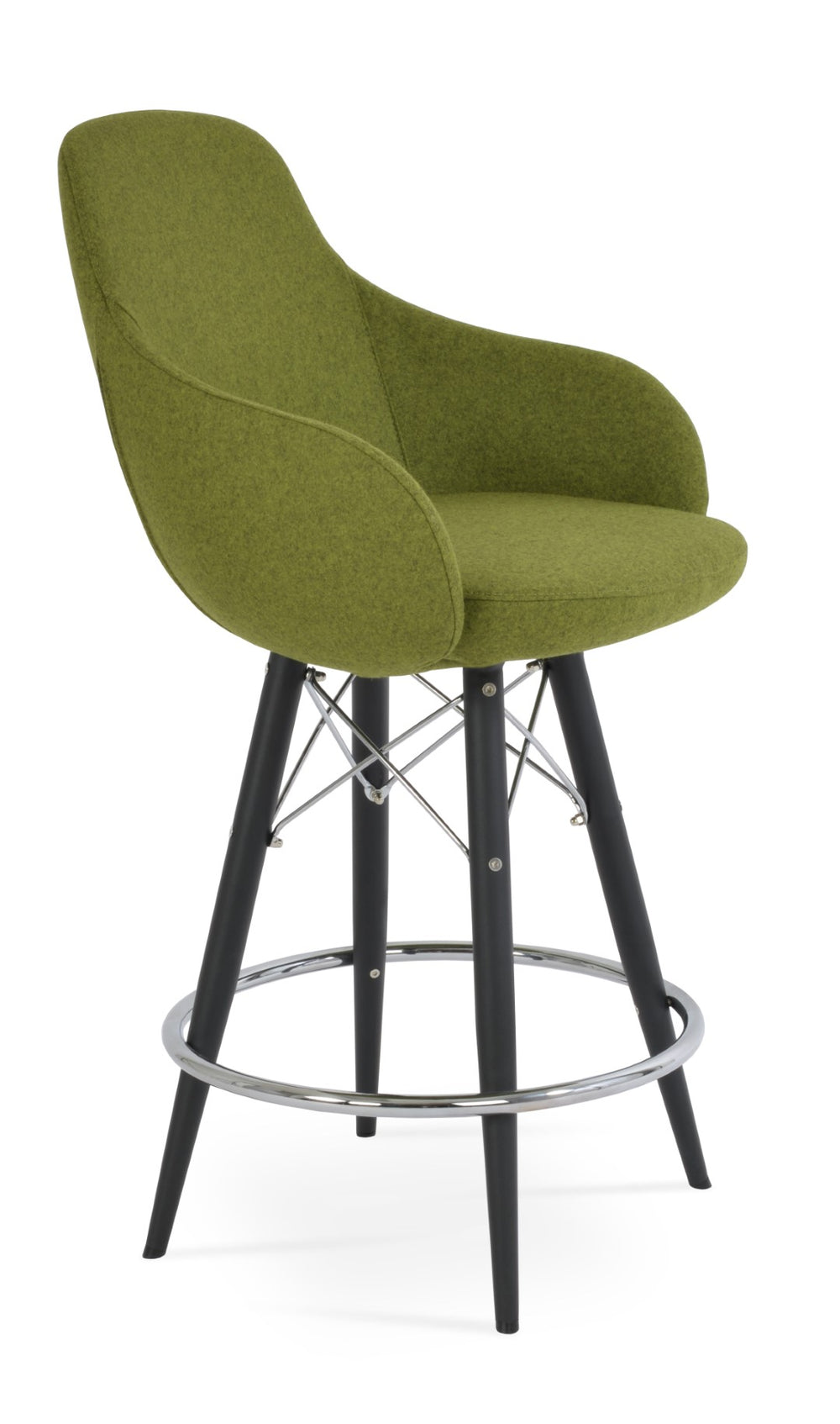 Soho Concept Gazel Arm Barstools & Counterstools - Stylish Wool Fabric, Swivel Mechanism, 10-year Guarantee! Black,Green  Soho-concept-dining-chair-08765