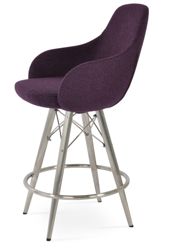 Soho Concept Gazel Arm Mw Counter & Bar Stools | Ergonomic Comfort, Durable Wool Fabric, 10-year Guarantee, Black/Silver   Soho-concept-dining-chair-08761