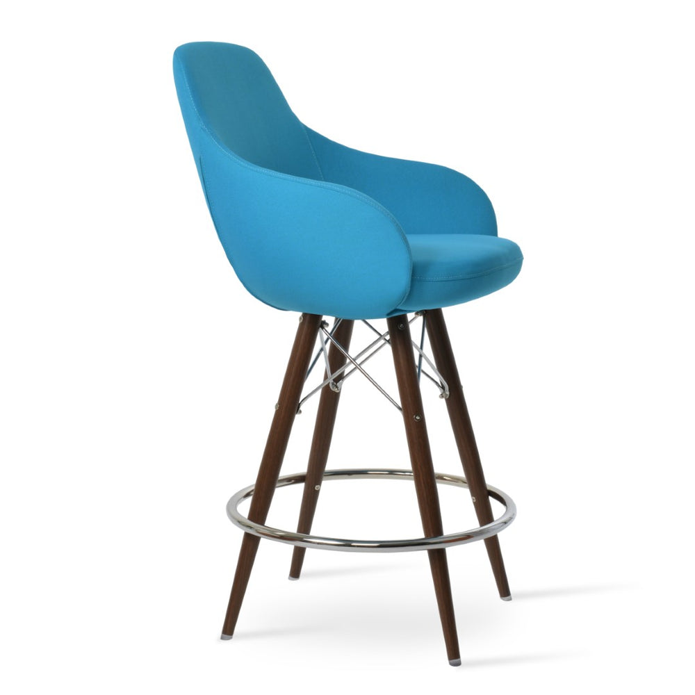 Soho Concept Gazel Arm Pr Barstools & Counterstools - Luxurious Boucle, Velvet, Nubuck Fabrics, 10-year Warranty Turquoise,Walnut  Soho-concept-dining-chair-08763