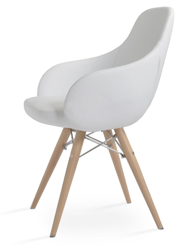 Soho Concept Gazel Arm Wood Counter & Bar Dining Chair - Soft Leatherette, Stylish Walnut, 2-year Guarantee! Natural,White  Soho-concept-dining-chair-03854