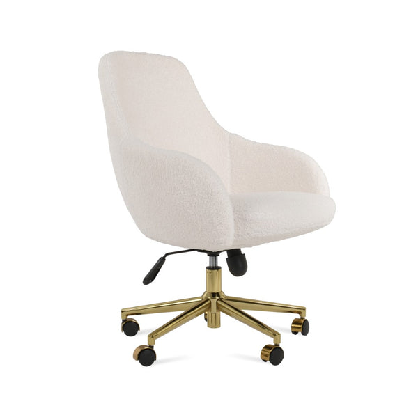 Soho Concept Gazel Arm Chair - Premium Camira Blazer Wool & Boucle Fabric, 10-year Guarantee, Adjustable Arms Gold,White  Soho-concept-dining-chair-12694