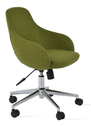 Soho Concept Gazel Arm Chair - Premium Camira Blazer Wool & Boucle Fabric, 10-year Guarantee, Adjustable Arms Green  Soho-concept-dining-chair-11848