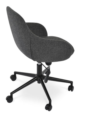 Soho Concept Gazel Arm Office Chair - Premium Camira Wool & Boucle Fabric, 10-year Guarantee, Adjustable Comfort Black,Dark Grey  Soho-concept-dining-chair-11847