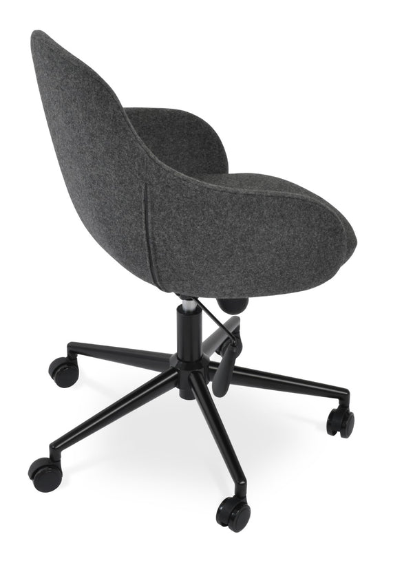 Soho Concept Gazel Arm Office Chair - Premium Camira Wool & Boucle Fabric, 10-year Guarantee, Adjustable Comfort Black,Dark Grey  Soho-concept-dining-chair-11847