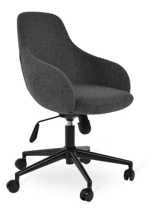 Soho Concept Gazel Arm Chair - Premium Camira Blazer Wool & Boucle Fabric, 10-year Guarantee, Adjustable Arms Black,Dark Grey  Soho-concept-dining-chair-12693
