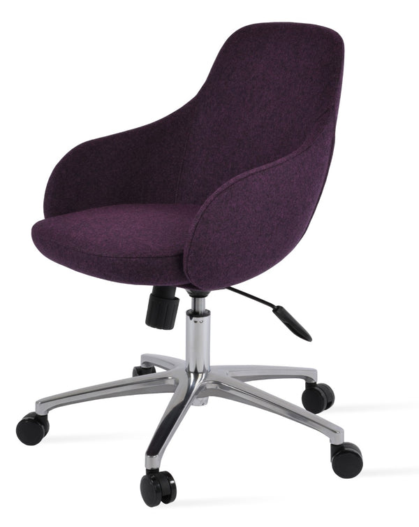 Soho Concept Gazel Arm Office Chair - Premium Camira Wool & Boucle Fabric, 10-year Guarantee, Adjustable Comfort Deep Maroon  Soho-concept-dining-chair-11841