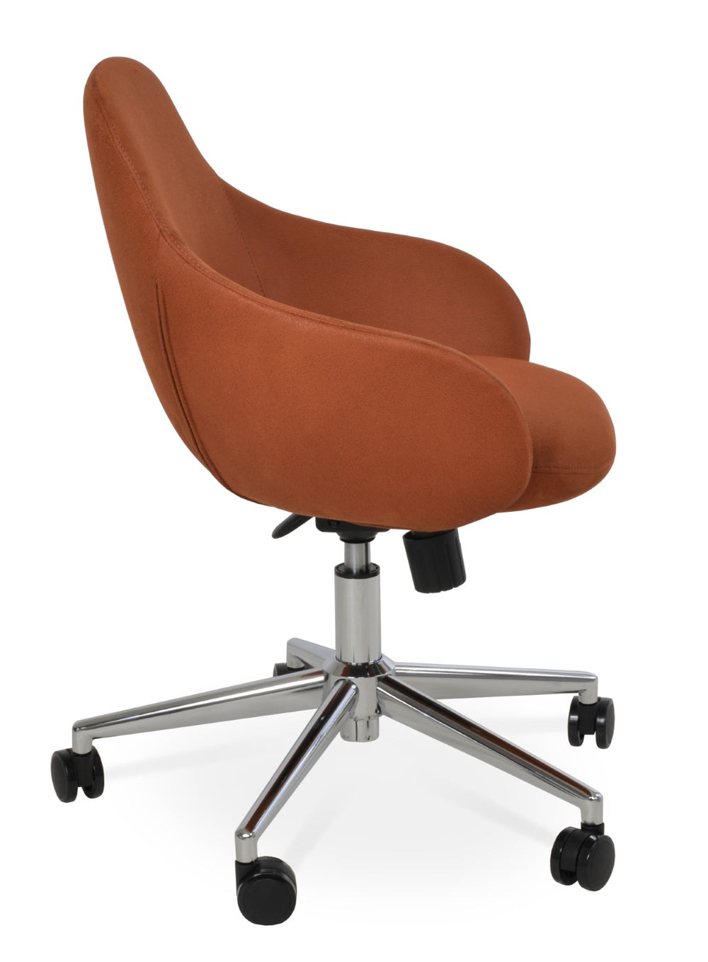 Soho Concept Gazel Arm Office Chair - Luxurious Boucle, Velvet, Nubuck & Camira Fabrics, 10-year Guarantee, 300 Lb Capacity Gazel Arm Office  Seat Nubuck Fabric Cognac  Soho-concept-dining-chair-11842