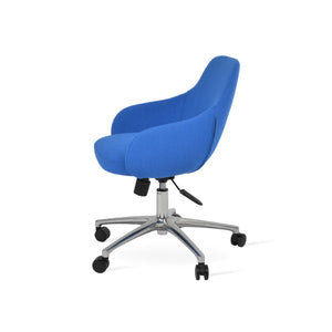 Soho Concept Gazel Arm Large Executive Chair In Camira Yoredale Boucle & Leather - 10-year Guarantee, 300 Lbs Blue  Soho-concept-dining-chair-12692