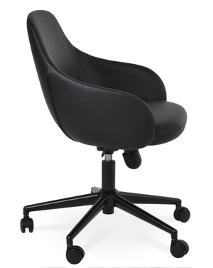 Soho Concept Gazel Ergonomic Office Chair With Ppm-fr Leatherette, Adjustable Heights, 2-year Guarantee, Black Black  Soho-concept-dining-chair-11844