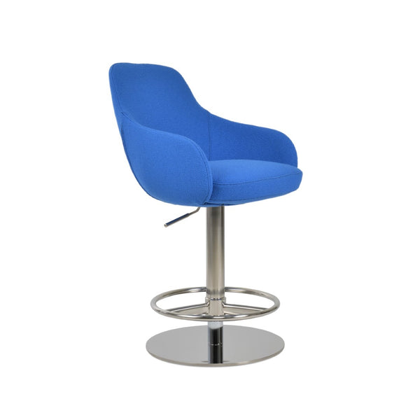 Soho Concept Gazel Adjustable Arm Barstools & Counterstools In Boucle Fabric & Leather - 10-year Guarantee! Blue  Soho-concept-dining-chair-08767