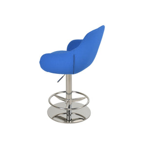 Soho Concept Gazel Adjustable Arm Barstools & Counterstools In Boucle Fabric & Leather - 10-year Guarantee! Blue  Soho-concept-dining-chair-06889