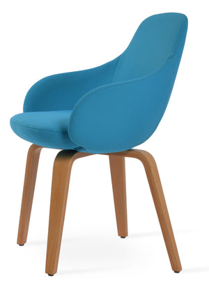 Soho Concept Gazel Arm Wood Counter & Bar Chair - Stylish Solid Beech Design, Luxurious Fabrics, 10-year Guarantee Natural,Turquoise  Soho-concept-dining-chair-03872