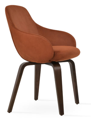 Soho Concept Gazel Arm Wood Counter & Bar Chair - Stylish Solid Beech Design, Luxurious Fabrics, 10-year Guarantee Walnut  Soho-concept-dining-chair-03874