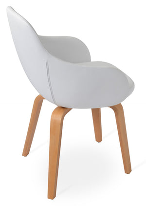Soho Concept Gazel Arm Wood Counter & Bar Dining Chair - Soft Leatherette, Stylish Walnut, 2-year Guarantee! Natural,White  Soho-concept-dining-chair-03868
