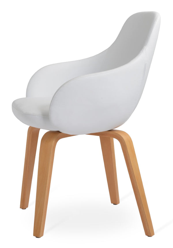 Soho Concept Gazel Arm Wood Counter & Bar Dining Chair - Soft Leatherette, Stylish Walnut, 2-year Guarantee! Natural,White  Soho-concept-dining-chair-03868