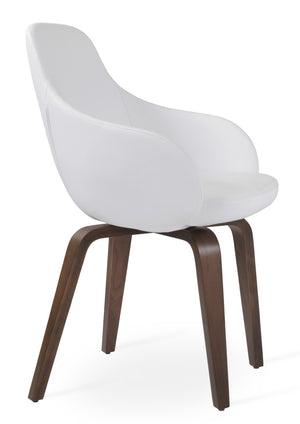 Soho Concept Gazel Arm Wood Counter & Bar Dining Chair - Soft Leatherette, Stylish Walnut, 2-year Guarantee! Walnut,White  Soho-concept-dining-chair-03869