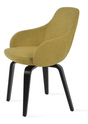 Soho Concept Gazel Arm Pr- Dining Chair In Premium Camira Boucle Wool With 10-year Guarantee & Durable Design Wenge Amber  Soho-concept-dining-chair-03864