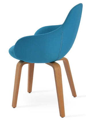 Soho Concept Gazel Arm Wood Counter & Bar Chair - Stylish Solid Beech Design, Luxurious Fabrics, 10-year Guarantee Natural,Turquoise  Soho-concept-dining-chair-03860