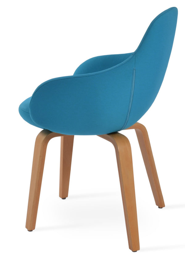 Soho Concept Gazel Arm Wood Counter & Bar Chair - Stylish Solid Beech Design, Luxurious Fabrics, 10-year Guarantee Natural,Turquoise  Soho-concept-dining-chair-03860