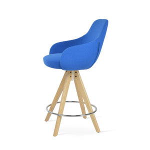 Soho Concept Gazel Arm Barstools & Counterstools - Luxe Camira Boucle Fabric, Solid Wood Base, 10-year Warranty! Ash,Natural,Blue  Soho-concept-dining-chair-08777