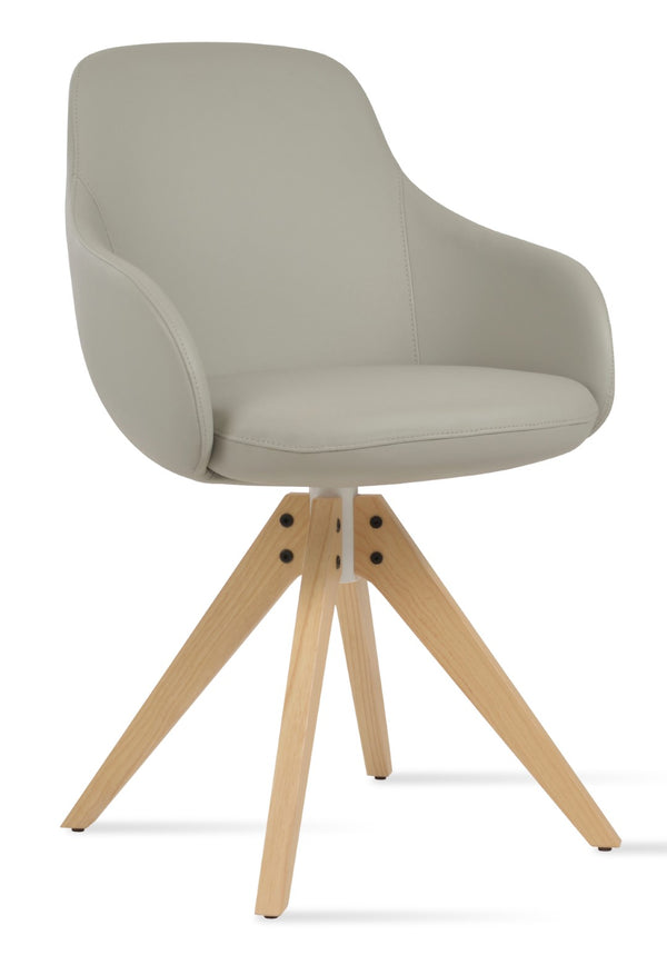 Soho Concept Gazel Arm Pyramid Dining Chair - Stylish Leatherette With 2-year Guarantee, Modern Comfort & Durability Natural,Ash,Light Grey  Soho-concept-dining-chair-03877